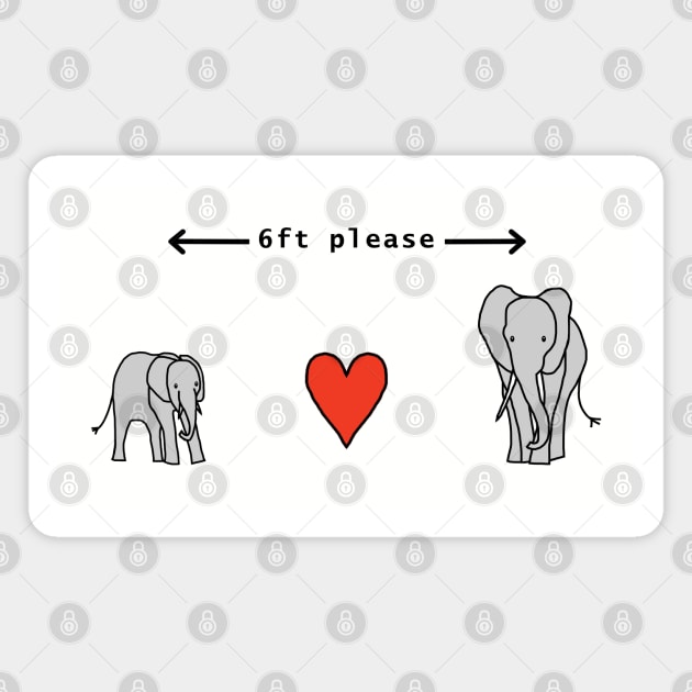 Elephant Socially Distancing Magnet by ellenhenryart